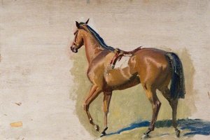Výzkum Červeného Závodního Koně Z Pozadí — Alfred Munnings