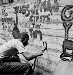 Gang Member Graffitis A Wall, Harlem, New York — Gordon Parks