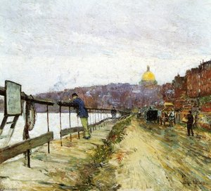 Charles River Et Beacon Hill — Frederick Childe Hassam