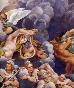 Vault: The Assembly Of Gods Around Jupiter's Throne (detail) — Giulio Romano