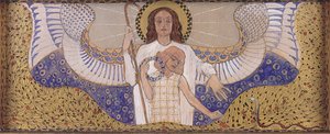 Am Steinhof Church, Design For The Right Side Altar Guardian Angel — Koloman Moser