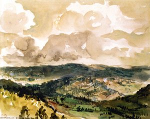 Panoramischer Blick Auf Die Vallée De La Tourmente — Eugène Delacroix