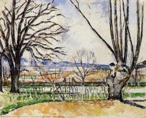Drzewa Jas De Bouffan W Kwieciu — Paul Cézanne