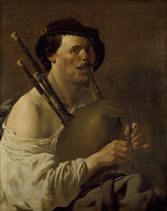 Portrait Of A Man Playing The Bagpipes — Hendrick Terbrugghen
