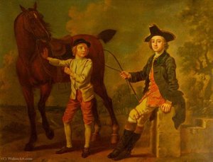 A Gentleman With Horse And Groom — Francis Hayman