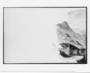 Ortler Spitz Din Vârful Stelvio Pass (din Șвейцаria 1869 Eseu) — John Singer Sargent