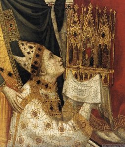 Stefaneschi-Triptykket: St. Peters Trons detalje