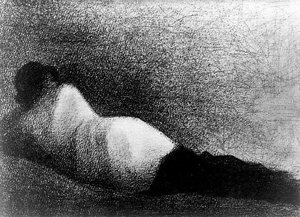 Das Ausruhende Mädchen Beim Lauschen — Georges Pierre Seurat