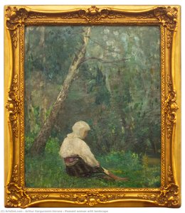 Peasant Woman With Landscape — Arthur Garguromin-verona