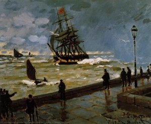 Der Hafen von Havre bei schlechtem Wetter