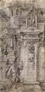 Dos Reyes Y Una Mujer Saliendo De Un Palacio — Jan Gossart
