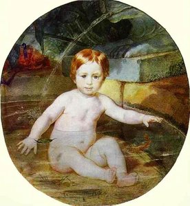 Child In A Swimming Pool (portrait Of Prince A.g. Gagarin In Childhood) — Karl Bryullov