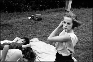 Woman Smoking With Friends. — Bruce Davidson