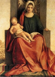 Madonna And Child Enthroned Between St Francis And St Liberalis (detail) — Giorgione