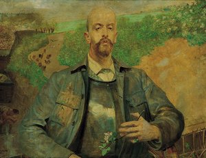 Self-portrait With An Apple-tree Flower — Jacek Malczewski