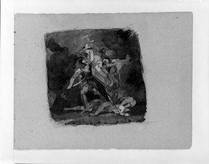 Women Being Abducted By Two Men With Fallen Figure Beneath — Thomas Sully