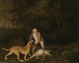 Freeman, The Earl Of Clarendon's Gamekeeper, With A Dying Doe And Hound — George Stubbs