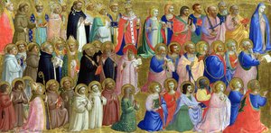 Die Jungfrau Maria Mit Den Aposteln Und Anderen Heiligen — Fra Angelico