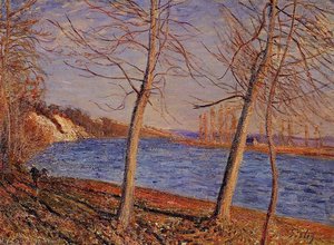 Riverbank At Veneux — ألفريد سيسلي