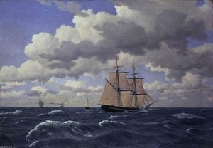 A Brig Under Sail In Fair Weather — Christoffer Wilhelm Eckersberg