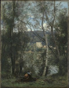 Une Femme Ramassant Des Fagots À Ville-d'avray — Jean-baptiste-camille Corot
