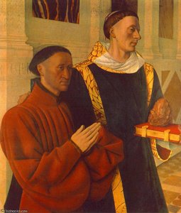 Étienne Chevalier And His Patron Saint (stefanus), B — Jean Fouquet