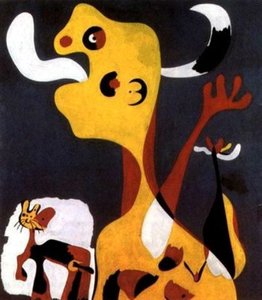 Femeia Și Câinele Privind Luna — Joan Miró