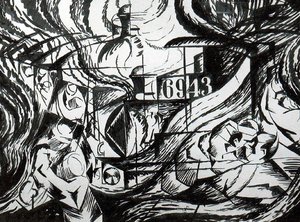 Zeichnung Nach ‘stimmungen: Abschiede’ — Umberto Boccioni