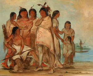 Du Cór Re A, Capo Della Tribù, E La Sua Famiglia — George Catlin