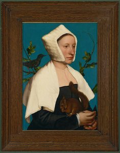 A Lady With A Squirrel And A Starling (anne Lovell?) — Hans Holbein The Younger