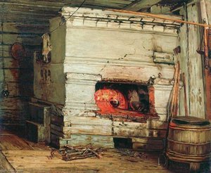 Interior Of A Peasant House — Vasily Maximov