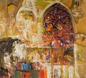 Church Interior With Chandeliers — Sir Robin Philipson