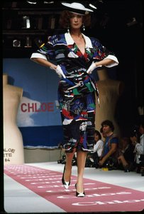 Runway Photograph Of Chloé, Spring/summer 1984 Collection — Karl Lagerfeld