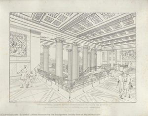 Altes Museum By The Lustgarten. Inside View Of The Main Stairs — Karl Friedrich Schinkel