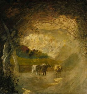Landscape With Trees And Cattle, (painting) — Albert Pinkham Ryder