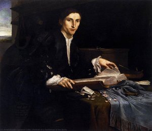 Portrait Of A Gentleman In His Study — Lorenzo Lotto