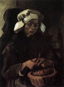 Peasant Woman Peeling Potatoes — Joos Vincent De Vos