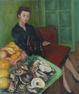 Lady In A Café With Oysters — Georges Van Houten