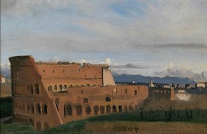 View Through One Of The Arches In The Second Story Of The Colosseum In Rome — Jean-baptiste-camille Corot