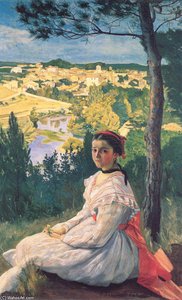 View Of The Village Of Castelnau-le-lez — Frédéric Bazille