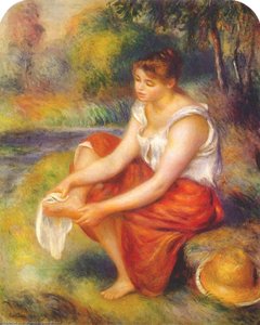 Fille Se Dépoussiérant Les Pieds — Pierre-auguste Renoir