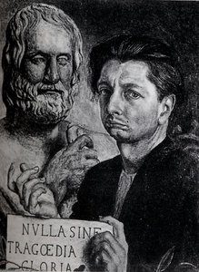 Selbstporträt Mit Der Büste Des Eudipiden — Giorgio De Chirico