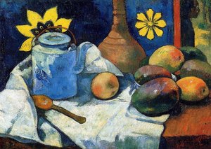 Zastřená Krajina S Konvicí A Ovocem — Paul Gauguin