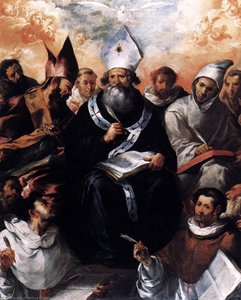 St Basil Dictating His Doctrine — Francisco De Herrera
