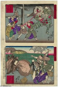 Tengu Et Tanuki — Tsukioka Yoshitoshi