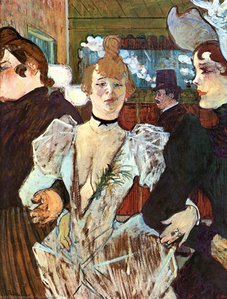 La Goulue Atvykusi Į „moulin Rouge“ Su Dviem Moterimis — Tuluz Lotrekas