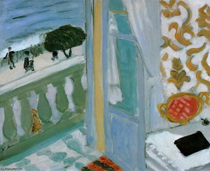 Intérieur au cahier noir, Nice Hôtel de la Méditerranée Huile sur Carton Collection Particulière