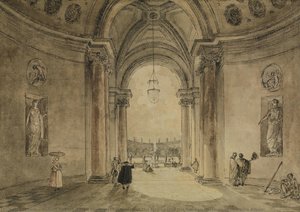 Veduta Attraverso L'atrio Del Casino Verso Il Parterre Del Giardino Di Villa Albani — Hubert Robert