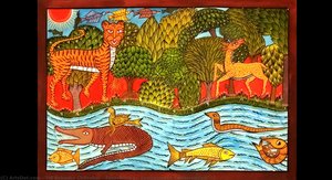 Patachitra On Environment Conservation — Tej Bahadur Chitrakar