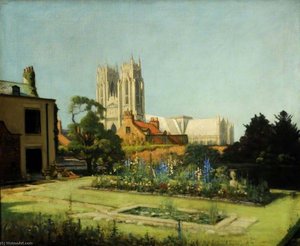 Beverley Minster From Keldgate Manor Garden, East Riding Of Yorkshire — Frederick William Elwell